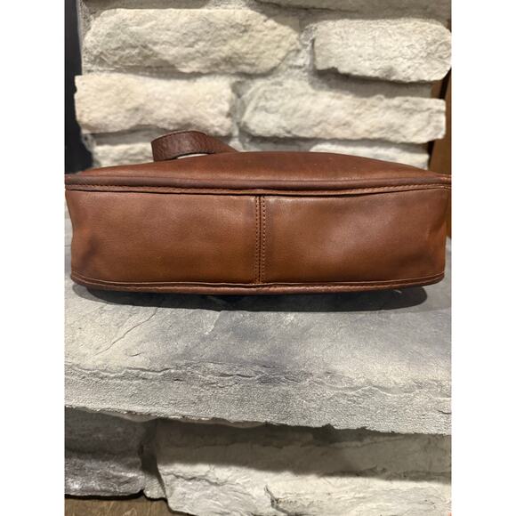 Vintage COACH Andrea Slim Shoulder Bag 9073 Hand Bag Purse Brown Leather Patina - Picture 7 of 16